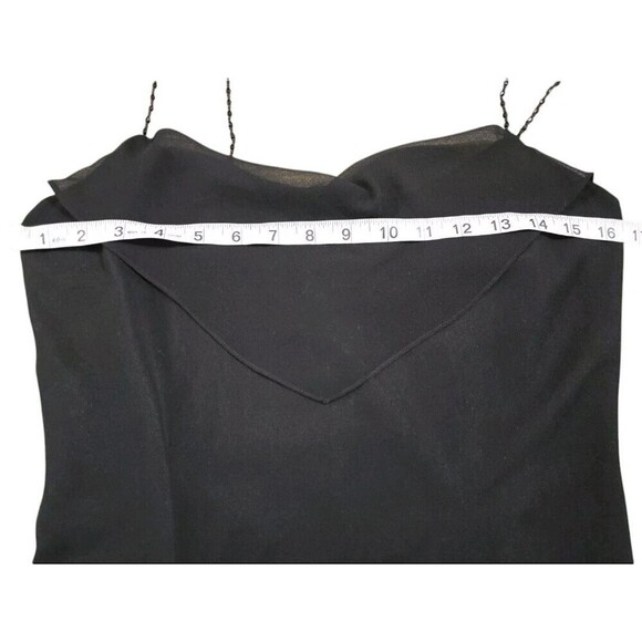 VTG Jones Wear Slip Dress Womens Size 6 Black Chiffon Overlay Sheer Sleeveless - Picture 8 of 10